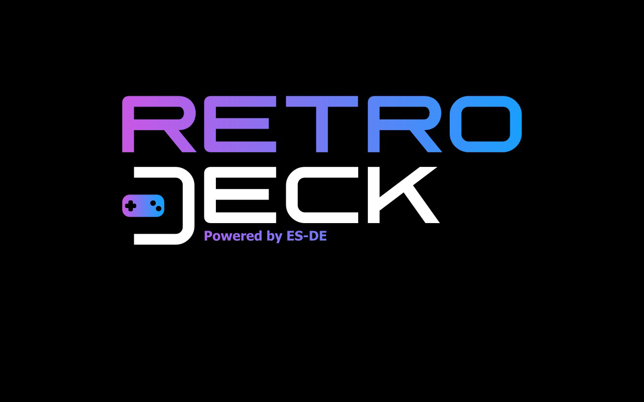 The RetroDECK and ES-DE logos on a black screen