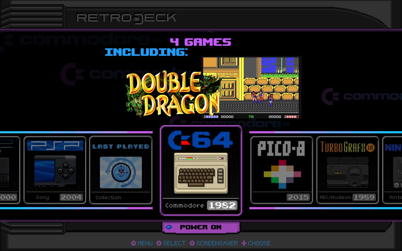 The RetroDECK custom ES-DE theme showing various emulation engine options.